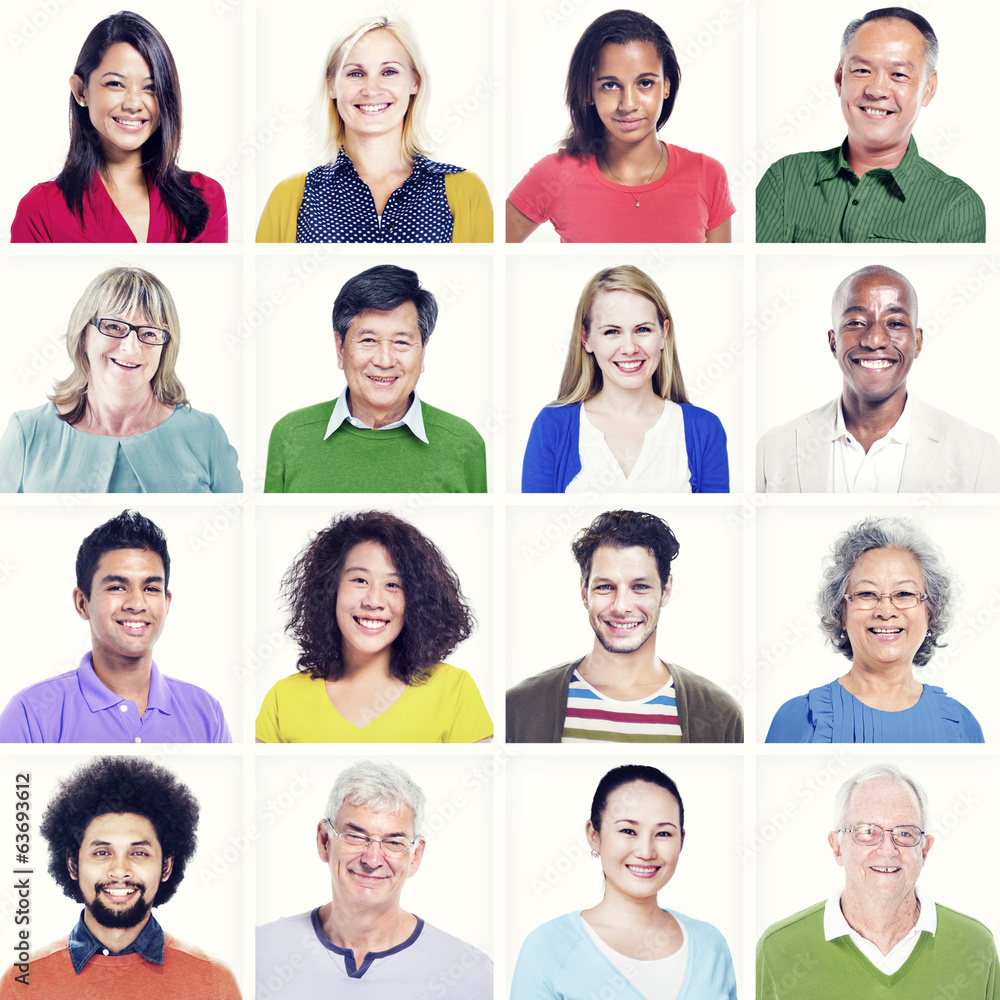 Poster Portrait of Multiethnic Cheerful Business People - Posters