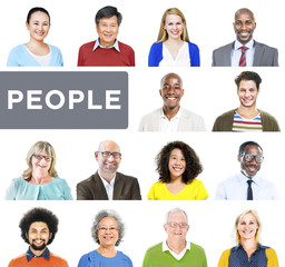 Fototapeta premium Portrait of Multiethnic Colorful Diverse People