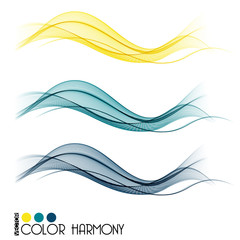 Set of color curve lines