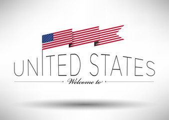 United States Flag Typography Design