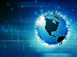 Global Media and Information Society, abstract techno background