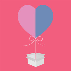 Valentines gift box with heart icon,vector design