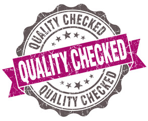 Obraz premium Quality checked violet grunge retro vintage isolated seal