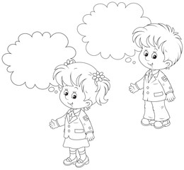 Schoolchildren talking