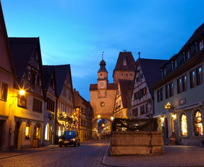 Obraz premium Rothenburg ob der Tauber by night