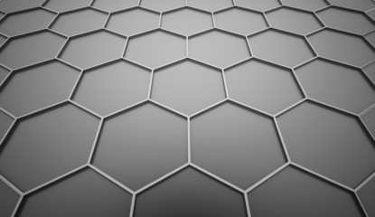 Silver hexagonal background concept