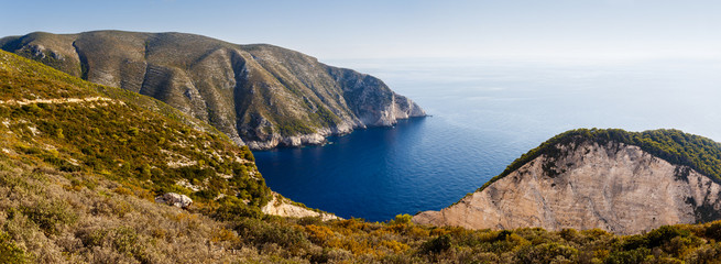Fototapeta na wymiar Beautiful Bay Panorama in Zakynthos Island, Greece.