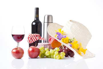 wine tasting and summer picnic concept