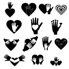 Obraz premium LOGO-HAND AND HEART