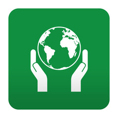 Etiqueta tipo app verde save the planet