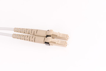 Fiber optic cables isolated on grey background
