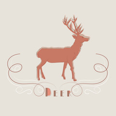 Decorative illustration of deer