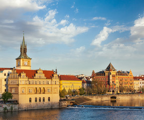 Fototapeta premium Prague Stare Mesto embankment view from Charles bridge