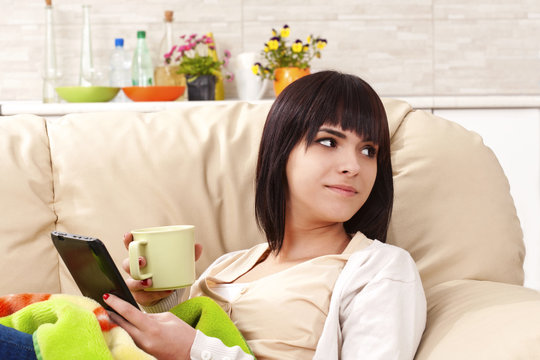 girl enjoying coffee