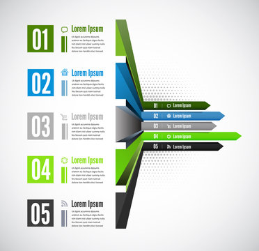 Vector 3d line arrow business concepts with icons