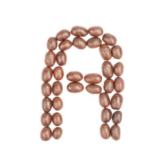 Coffee alphabet letter isolated on white