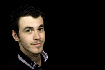 Fototapeta premium young man with black shirt
