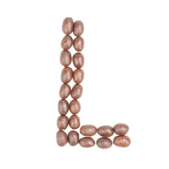 coffee alphabet letter isolated on white