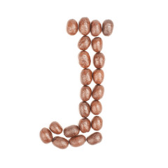 coffee alphabet letter isolated on white