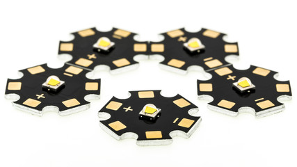 High Power SMD LEDs on Aluminium Star PCB