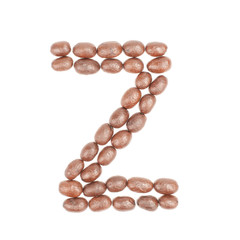 coffee alphabet letter isolated on white