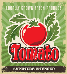 Retro vintage tomato poster, sign, label - 63701891