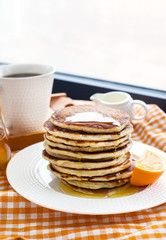 Breakfast with pancakes