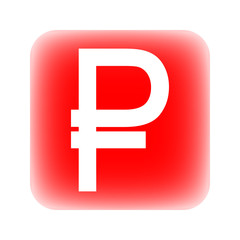 Obraz premium Russian ruble symbol button