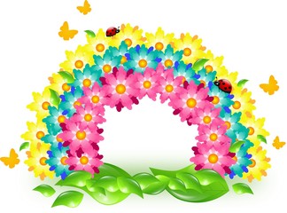 Rainbow of flowers