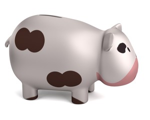 realistic 3d render of piggy bank - cow