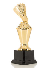 Golden Trophy of a Badminton Shuttlecock