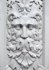 Detail of stone carving of a green man