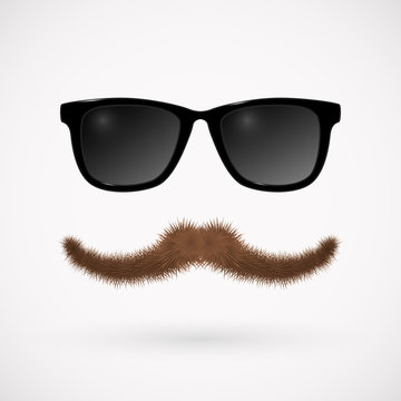 Hipster glasses and mustache