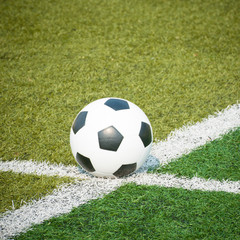 Fototapeta na wymiar Soccer ball on the field