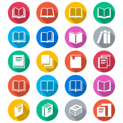 book flat color icons