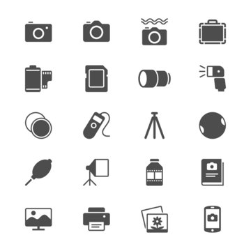 photography flat icons