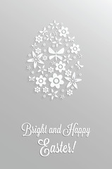 Naklejka premium Easter greeting card with paper flowers