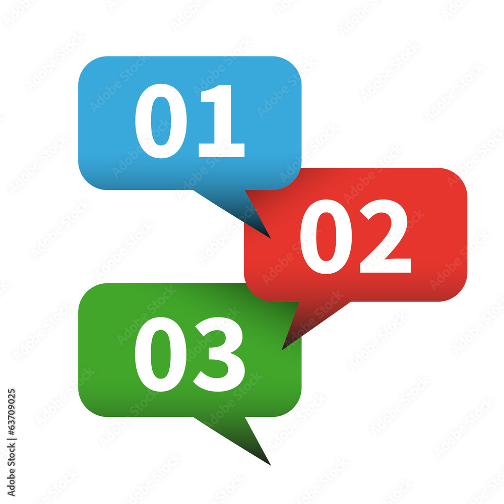 Poster one two three - vector progress icons for three steps