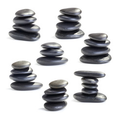 group of SPA stones on white background