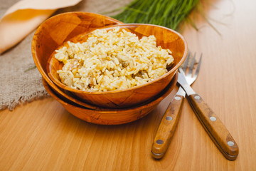 rice pilaf in a bowl