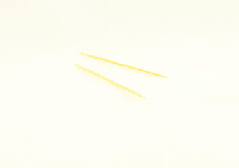 Bamboo toothpicks isolated on white background