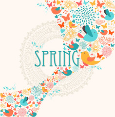Fototapeta premium Spring greeting card illustration