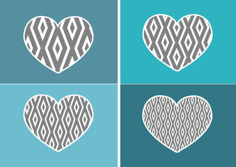 Heart Icon and Hearts symbol lines abstract idea design