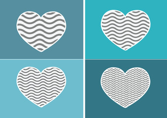 Heart Icon and Hearts symbol lines abstract idea design