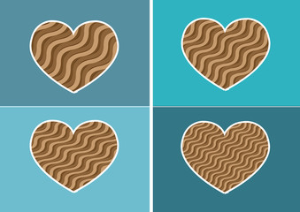 Heart Icon and Hearts symbol lines abstract idea design