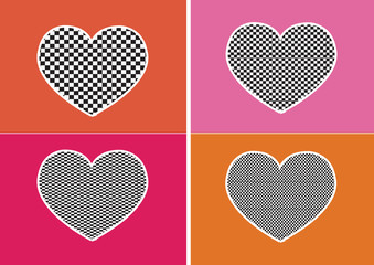 Heart Icon and Hearts symbol lines abstract idea design