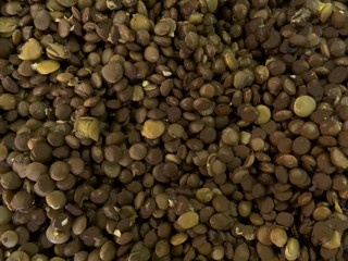 Close up with brown lentil