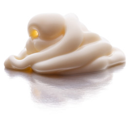 Mayonnaise swirl  isolated on white background cutout