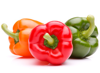 Sweet bell pepper isolated on white background cutout