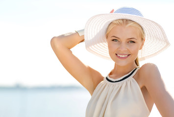 beautiful woman enjoying summer outdoors